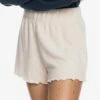 Roxy Cozy Day Rib Knit Lounge In Tapioca Shorts