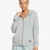 Roxy Perfect Wave Zip-Up Hoodie In Heritage Heather Sweatshirt