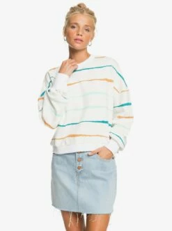 Roxy Bay Rolling In White Sweatshirt