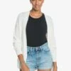 Roxy Valley Tones Cardigan In White Sweater