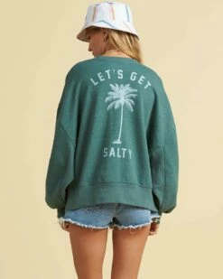 Billabong Salty Blonde Vacation Mode In Jungle Sweatshirt