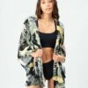 Rip Curl Coastal Palms Kimono In Black Shirt