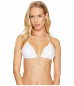 Cosita Buena Wavey Triangle Bikini Top (white)