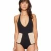 Fireside Color Block One-piece (black/skin)