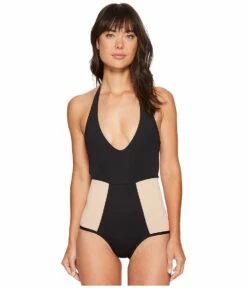 Fireside Color Block One-piece (black/skin)
