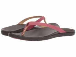 OluKai Ho'opio Leather (dark Red/dark Java)