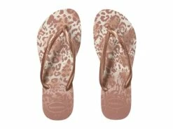 Havaianas Slim Animals Flip Flops (white/golden Blush)