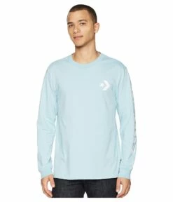 Converse Star Chevron Wordmark Long Sleeve Tee (ocean Bliss)