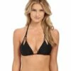Cosita Buena Reversible Zigzag Knotted Cut Out Triangle Top (black)