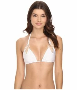Cosita Buena Reversible Zigzag Knotted Cut Out Triangle Top (white)