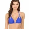 Cosita Buena Reversible Zigzag Knotted Cut Triangle Top (electric Blue)