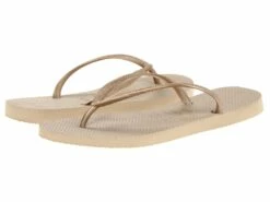 Havaianas Slim Flip Flops (sand Grey/light Golden)