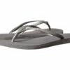 Havaianas Slim Crystal Glamour Sw Flip Flops (steel Grey)