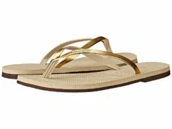 Havaianas You Metallic Flip Flops (sand Grey/light Golden)