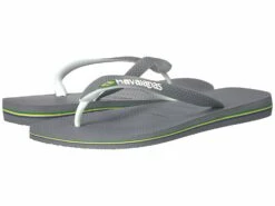 Havaianas Brazil Mix Flip Flops (steel Grey/white/white)